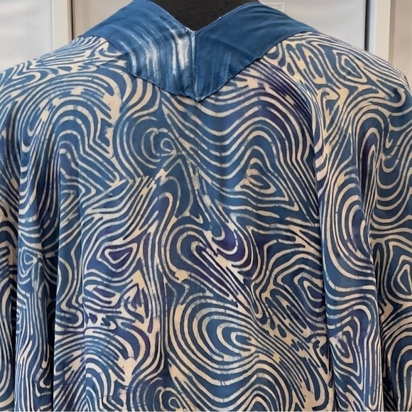 Soft Surroundings Blue Swirl Print Kimono Cardigan PS/PM - Picture 7 of 9